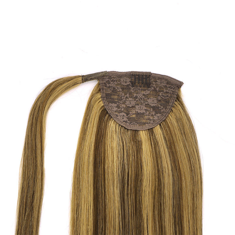 Chocolate Brown to Caramel Blonde Ponytail