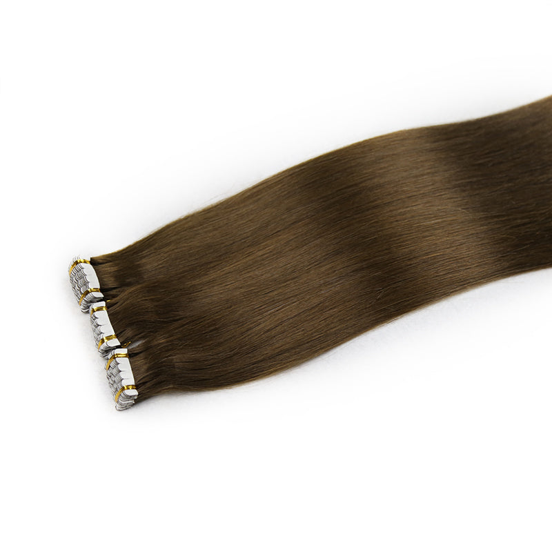 Chocolate Brown Tape In Remy Hair Extensions
