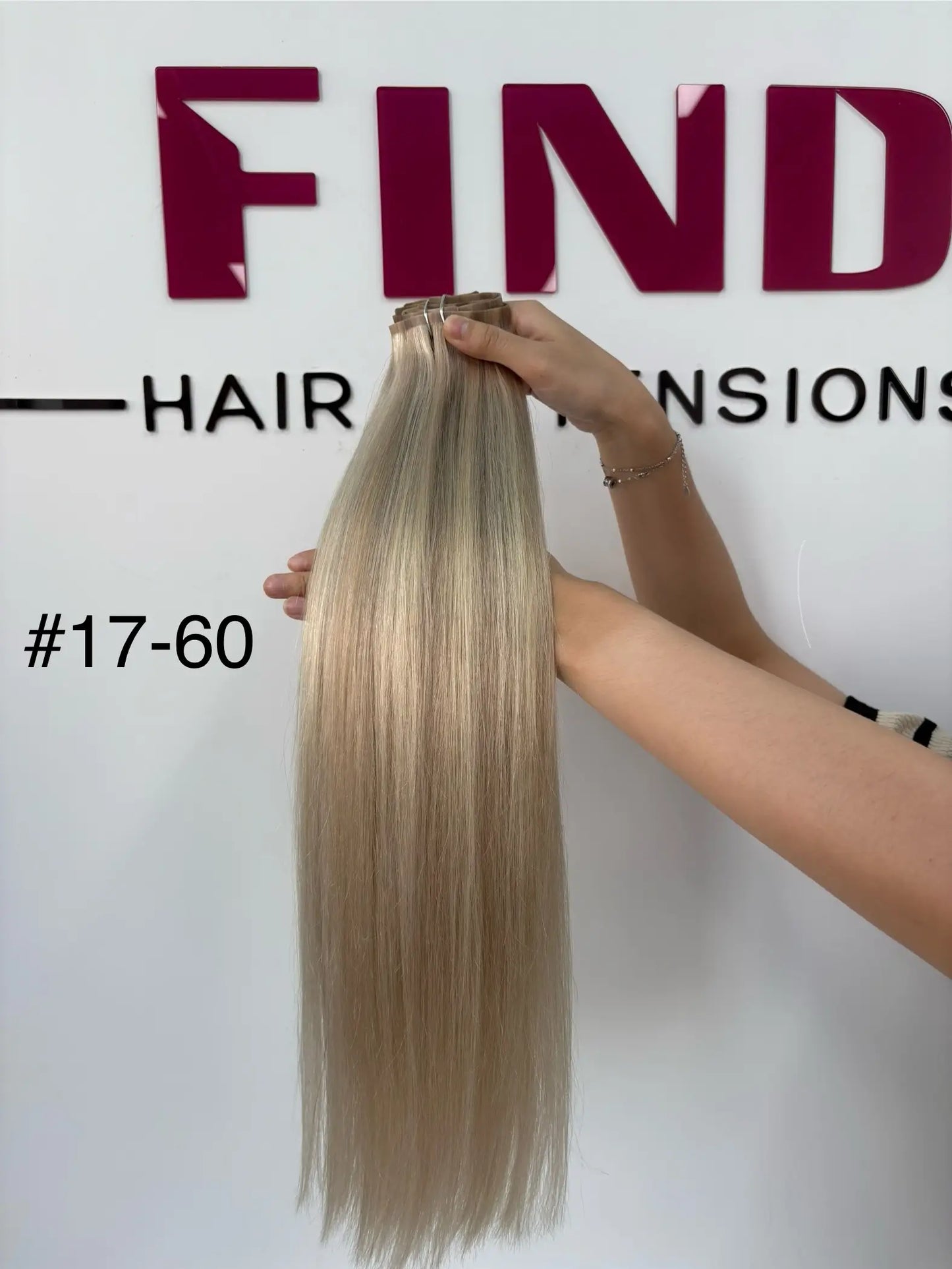 Dark Brown to Dark Blonde Ombre #2/6/2 Seamless Pu Clip-ins -- 130g~150g