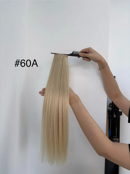 Light Brown to Light Golden Blonde Ombre #P18/613 Seamless Pu Clip-ins -- 130g~150g