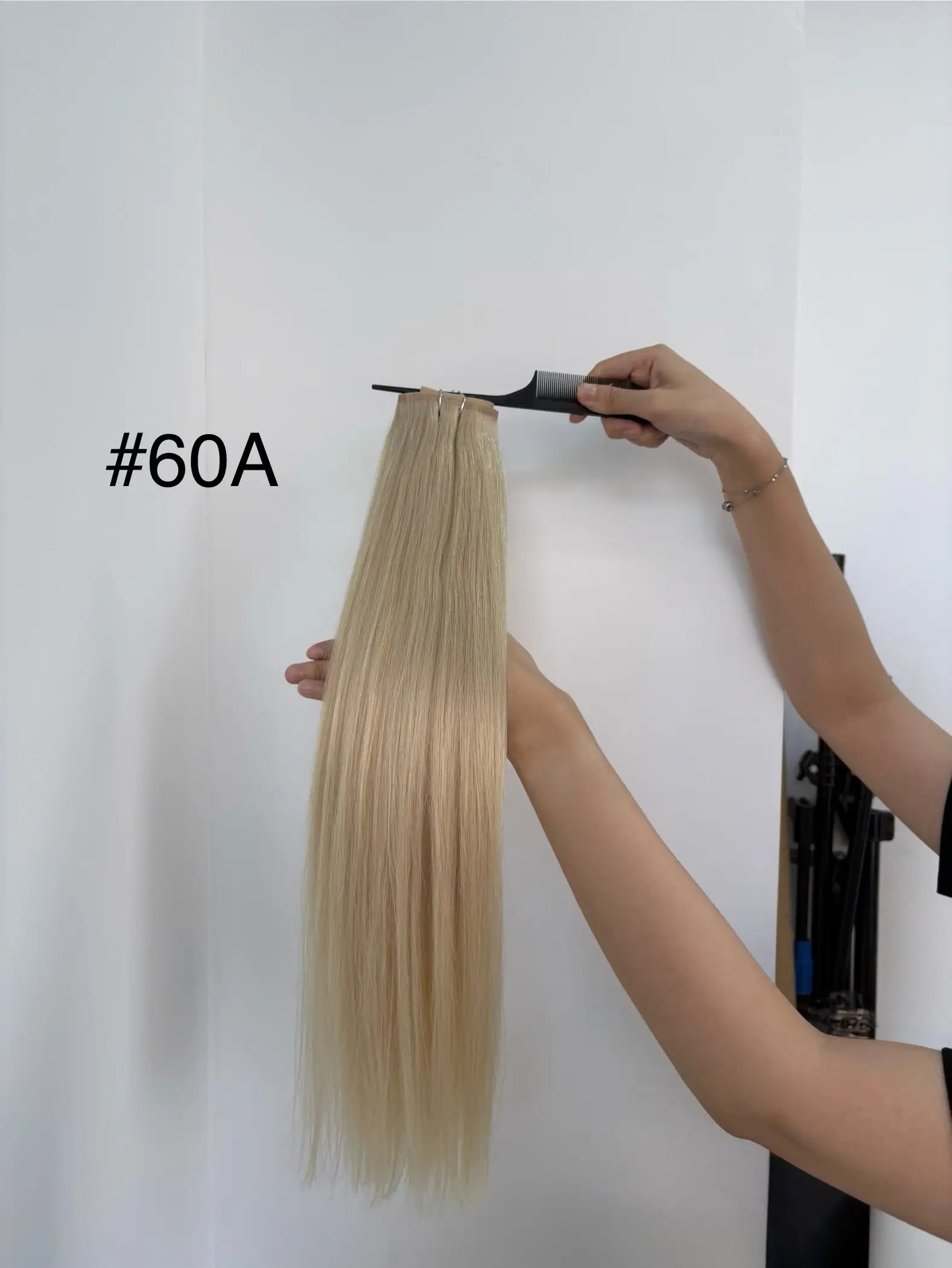 Natural Black to Dark Blonde Ombre #1B/6/1B Seamless Pu Clip-ins -- 130g~150g