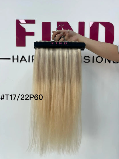 Chocolate Brown to Light Golden Blonde Ombre #4/27/4 Invisible Clip in Hair Extensions --- 130g-150g