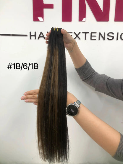 Chocolate Brown #4A Invisible Tape In Hair Extension -- 50g