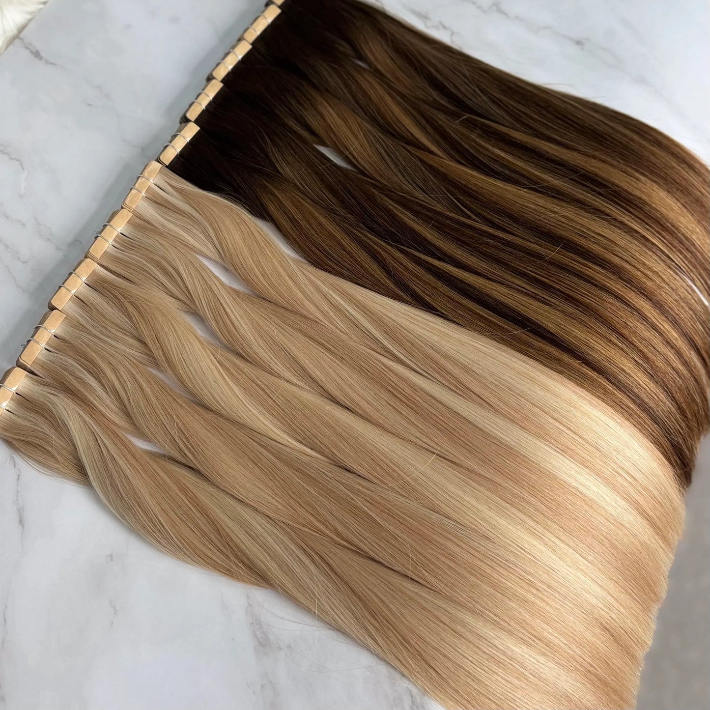 Light Golden Blonde #613N Double Drawn Cuticle Tape-ins -- 50g
