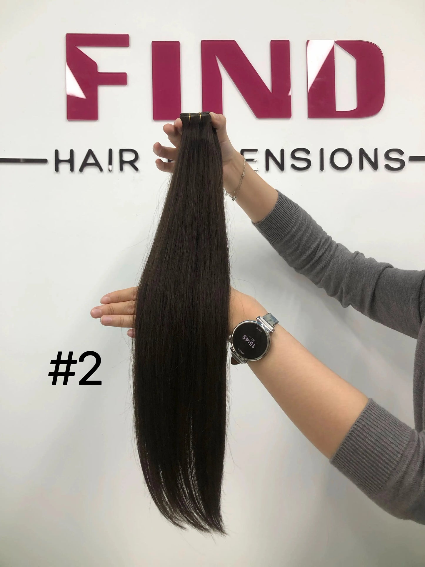 Dark Brown #2 Invisible Tape In Hair Extension -- 50g