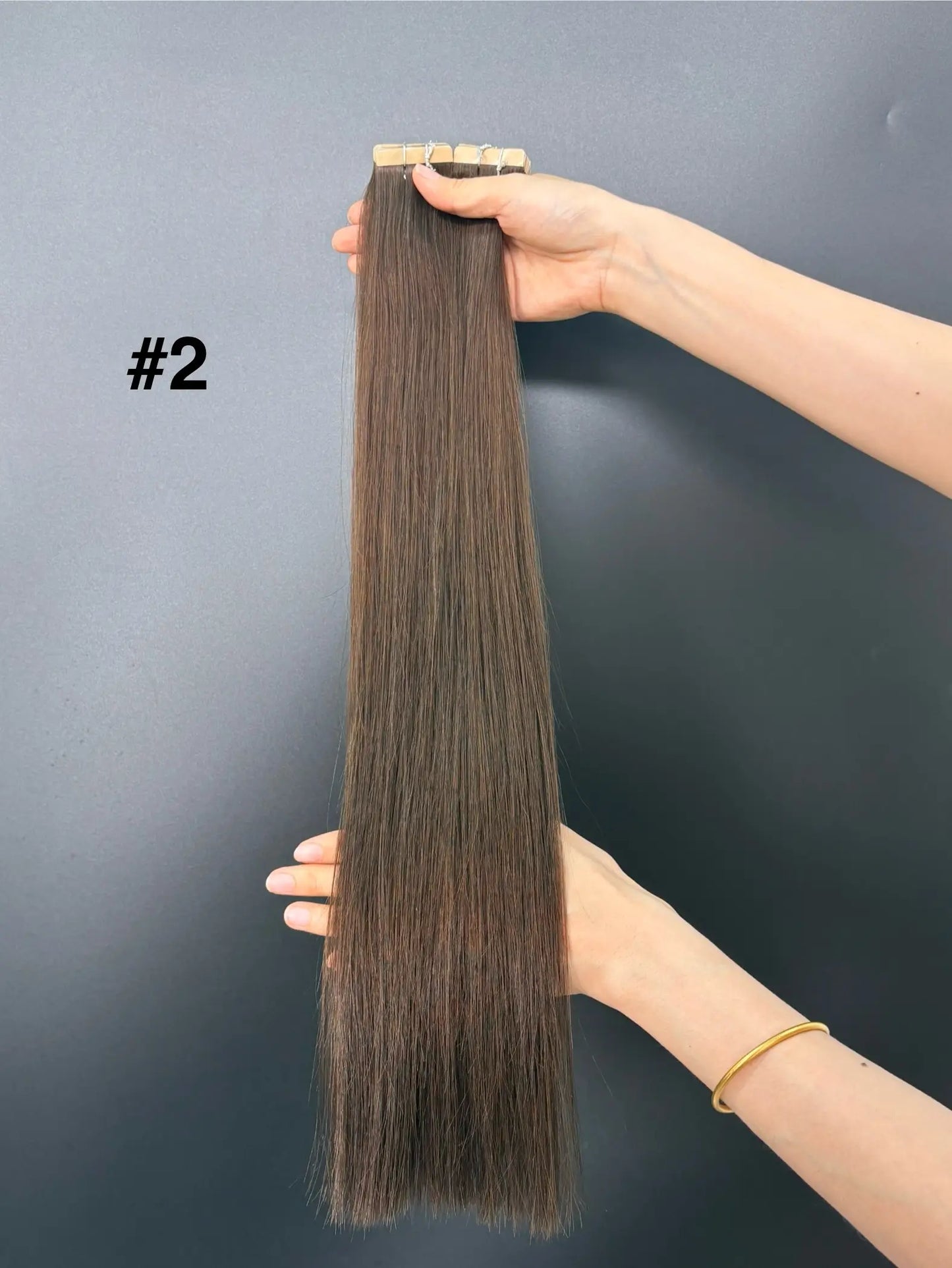 Medium Brown #OL Double Drawn Cuticle Tape-ins -- 50g