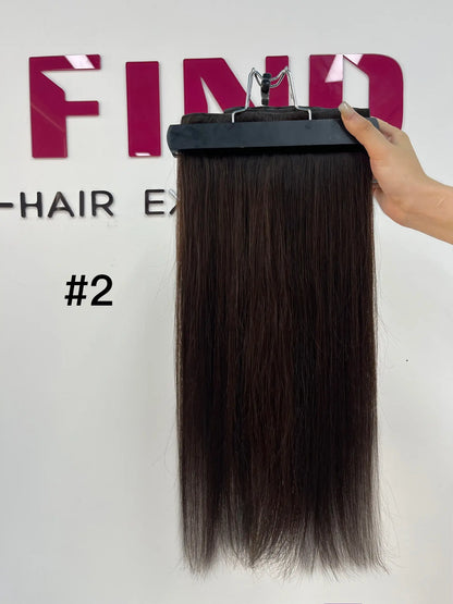 Jet Black #1 Invisible Clip in Hair Extensions --- 130g-150g