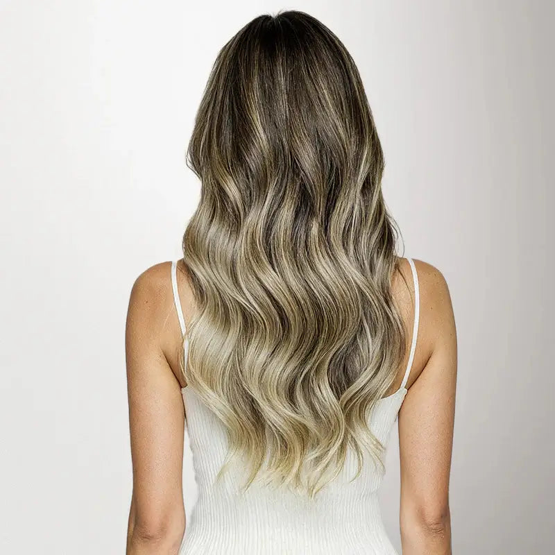 Platinum Blonde #60 Invisible Clip in Hair Extensions --- 130g-150g