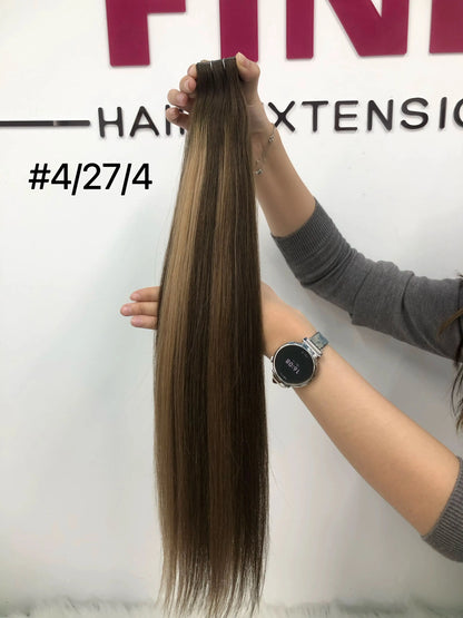 Natural Black to Dark Blonde to Natural Black Ombre #1B/6/1B Invisible Tape In Hair Extension -- 50g