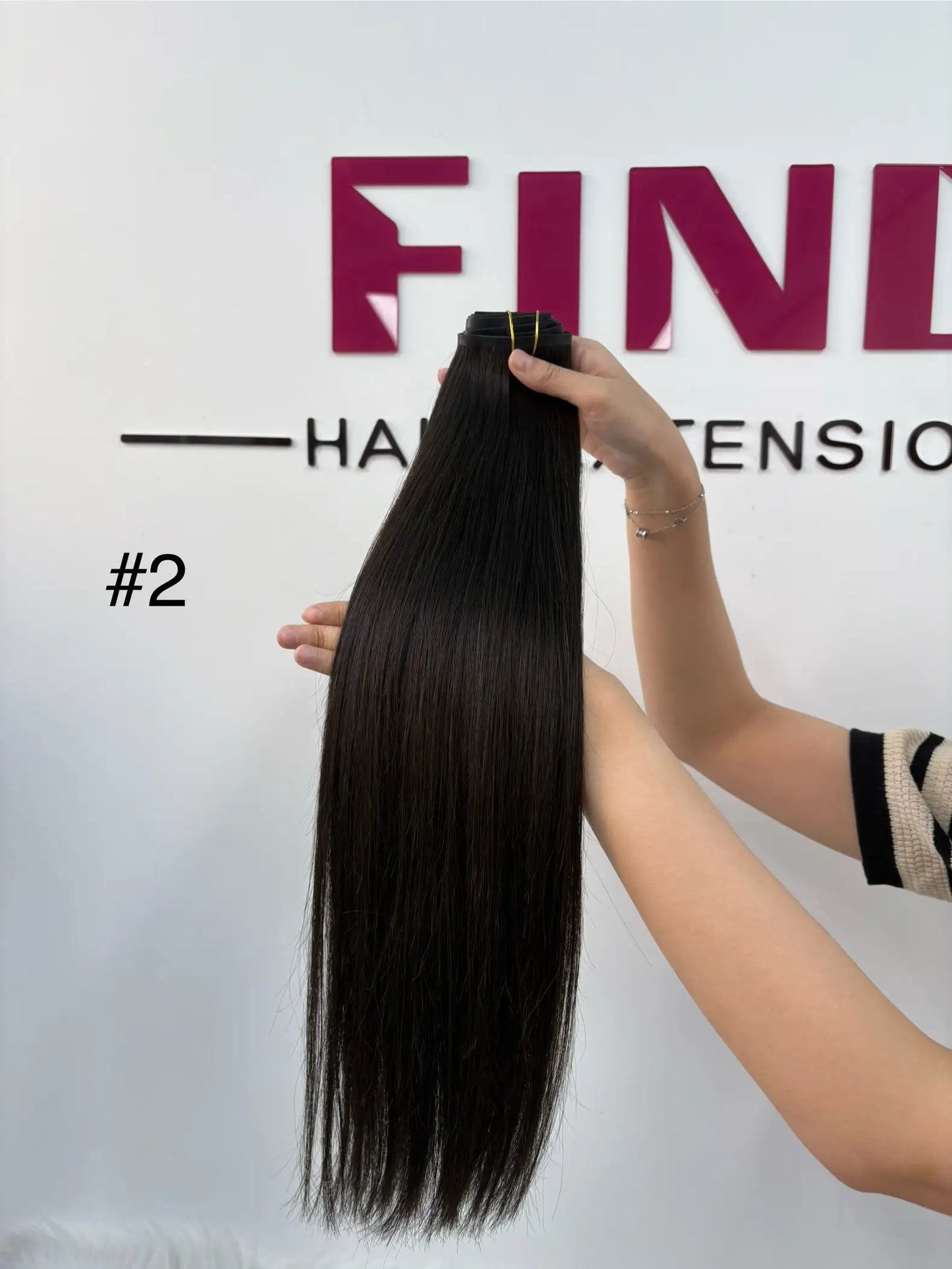 Light Brown to Platinum Blonde Ombre #P17/60 Seamless Pu Clip-ins -- 130g~150g