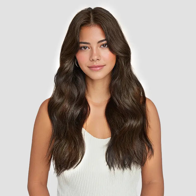 Dark Brown #2 Seamless Pu Clip-ins -- 130g~150g