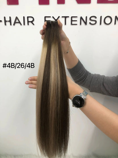 Chocolate Brown #4A Invisible Tape In Hair Extension -- 50g