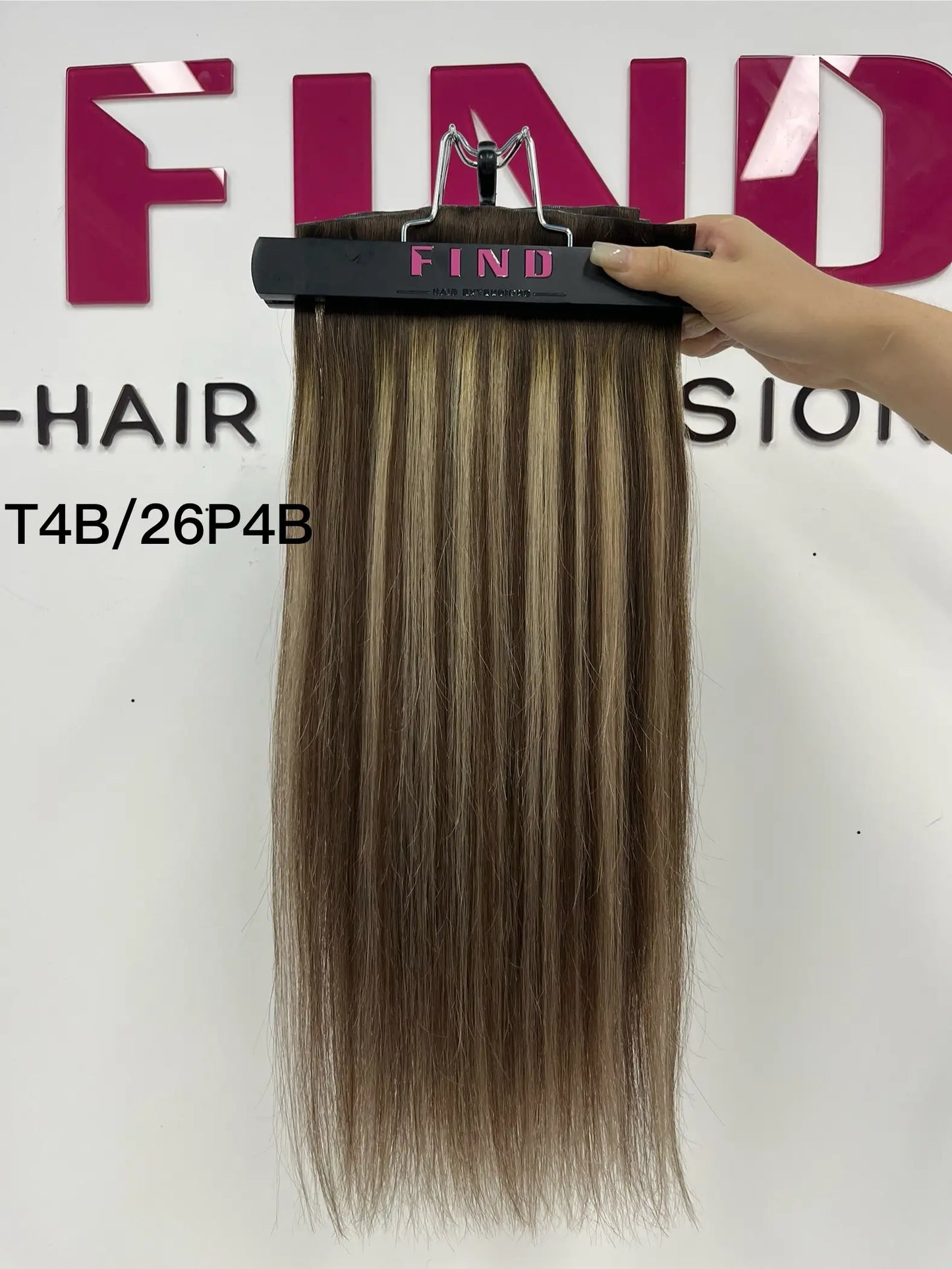 Chocolate Brown to Light Golden Blonde Ombre #4/27/4 Invisible Clip in Hair Extensions --- 130g-150g