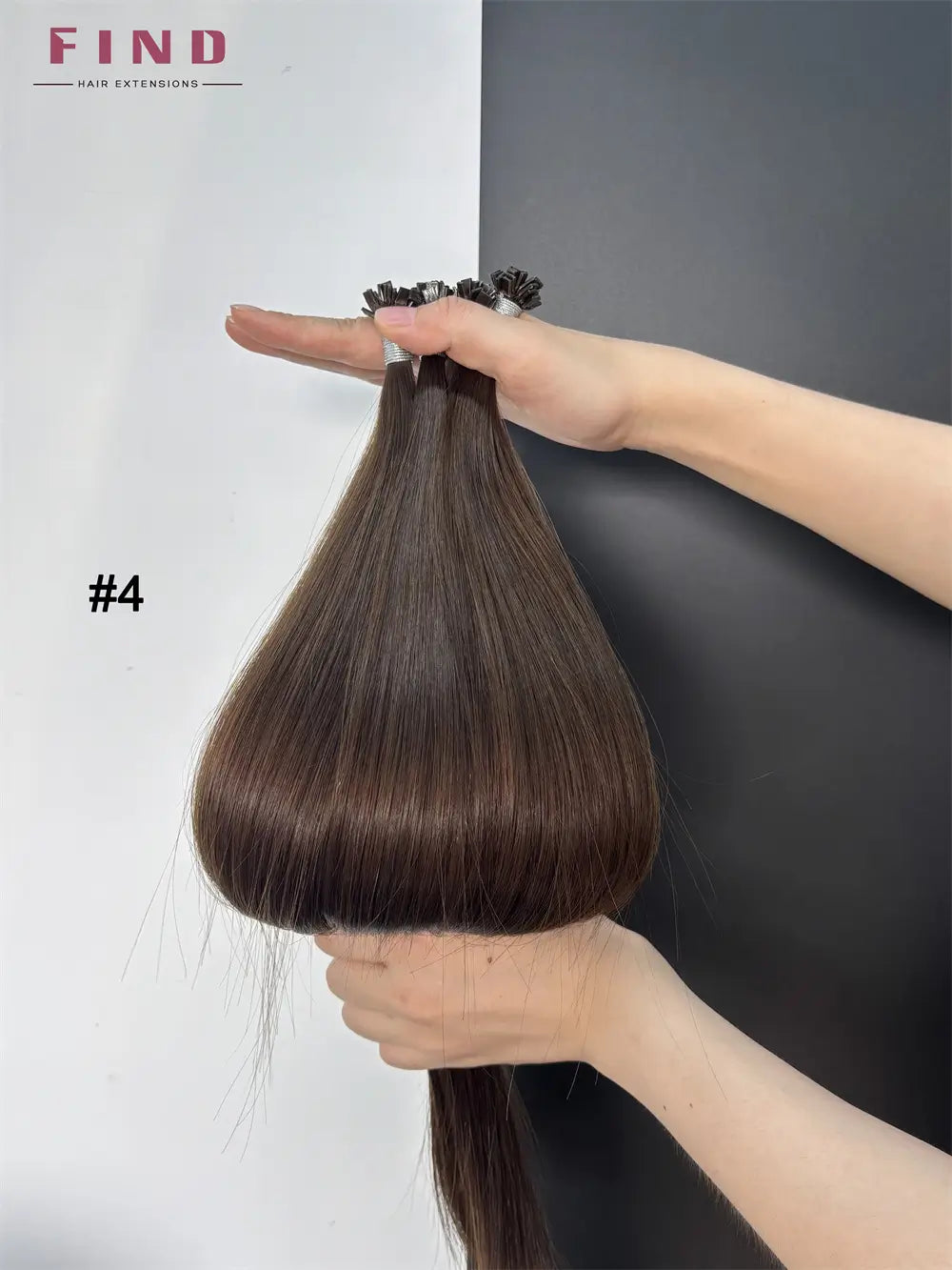 Chocolate Brown #4 Flat Tips Hair Extension -- 25g
