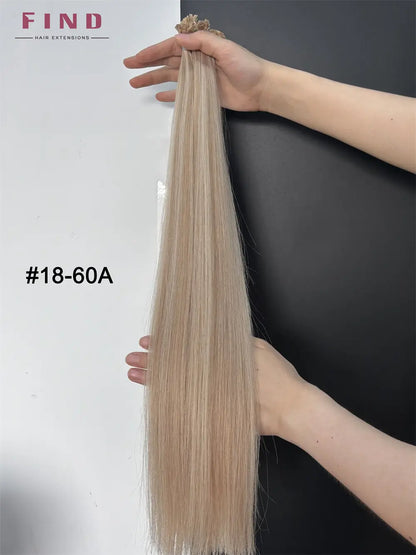 Light Brown to Platinum Blonde Ombre #P18/60A Flat Tips Hair Extension -- 25g