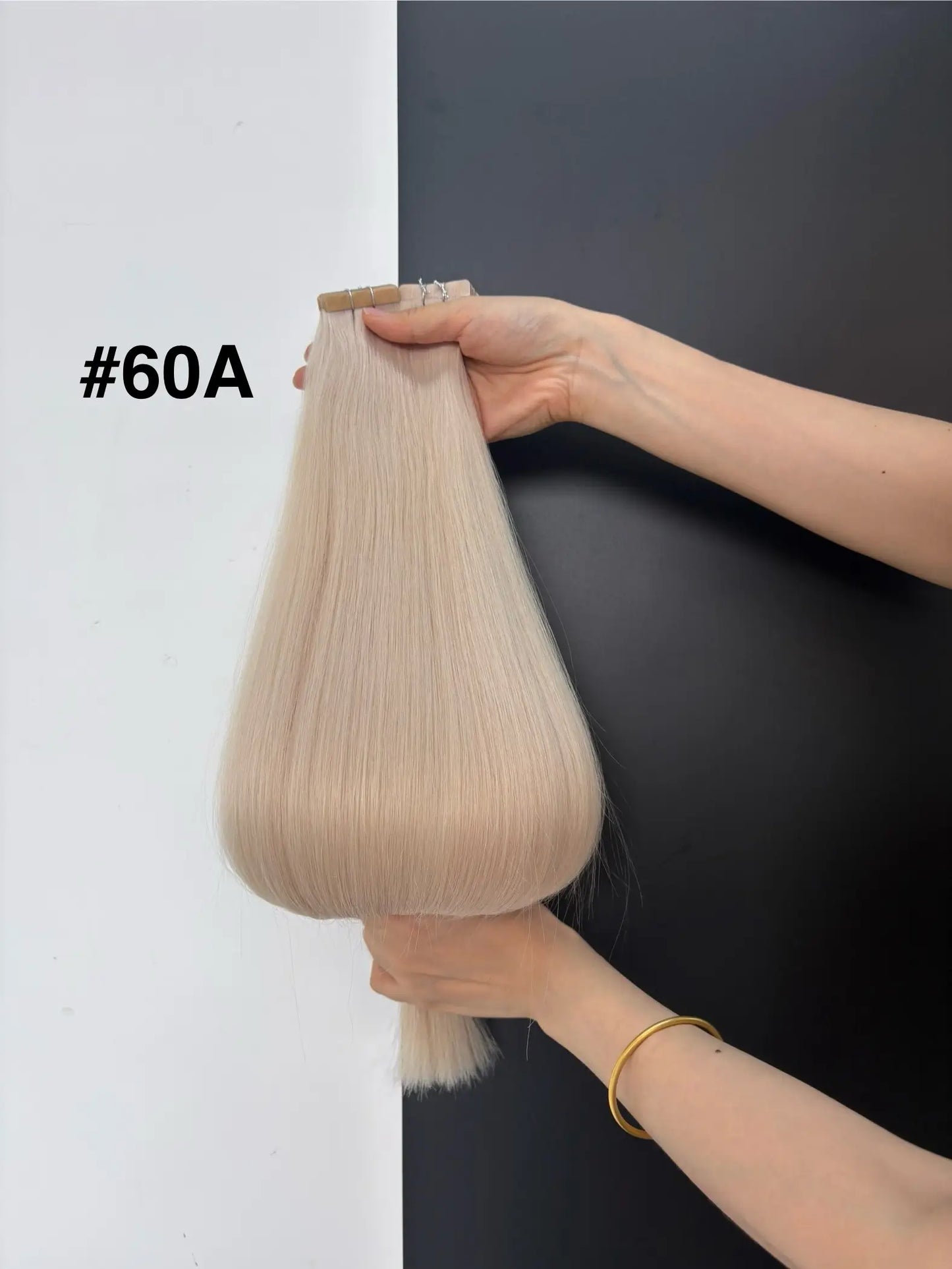 Light Brown to Platinum Blonde Ombre #P18/60A Double Drawn Cuticle Tape-ins -- 50g