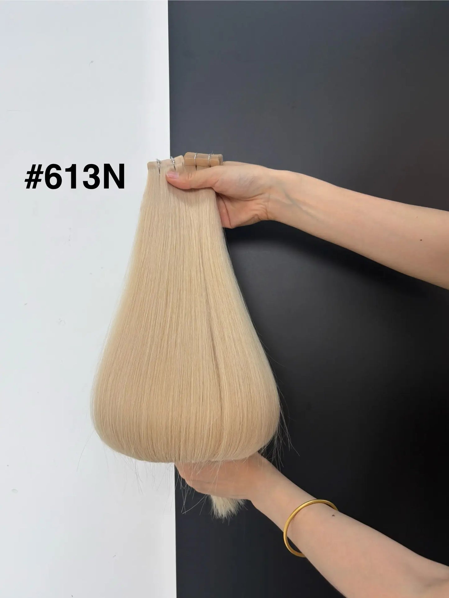 Light Golden Blonde #613N Double Drawn Cuticle Tape-ins -- 50g
