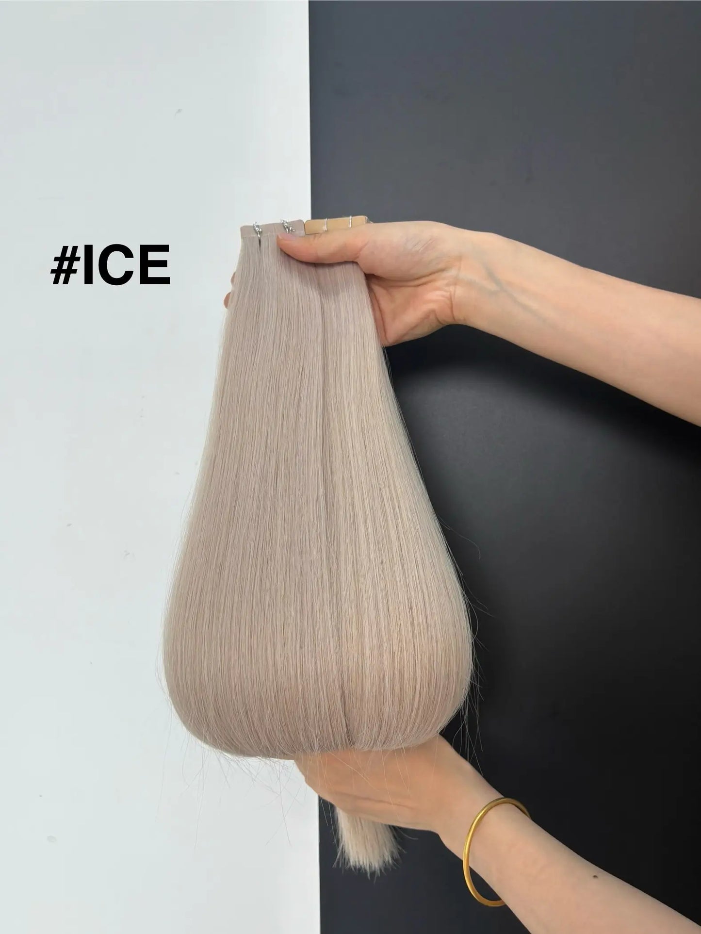 Light Brown to Platinum Blonde Ombre #P18/60A Double Drawn Cuticle Tape-ins -- 50g