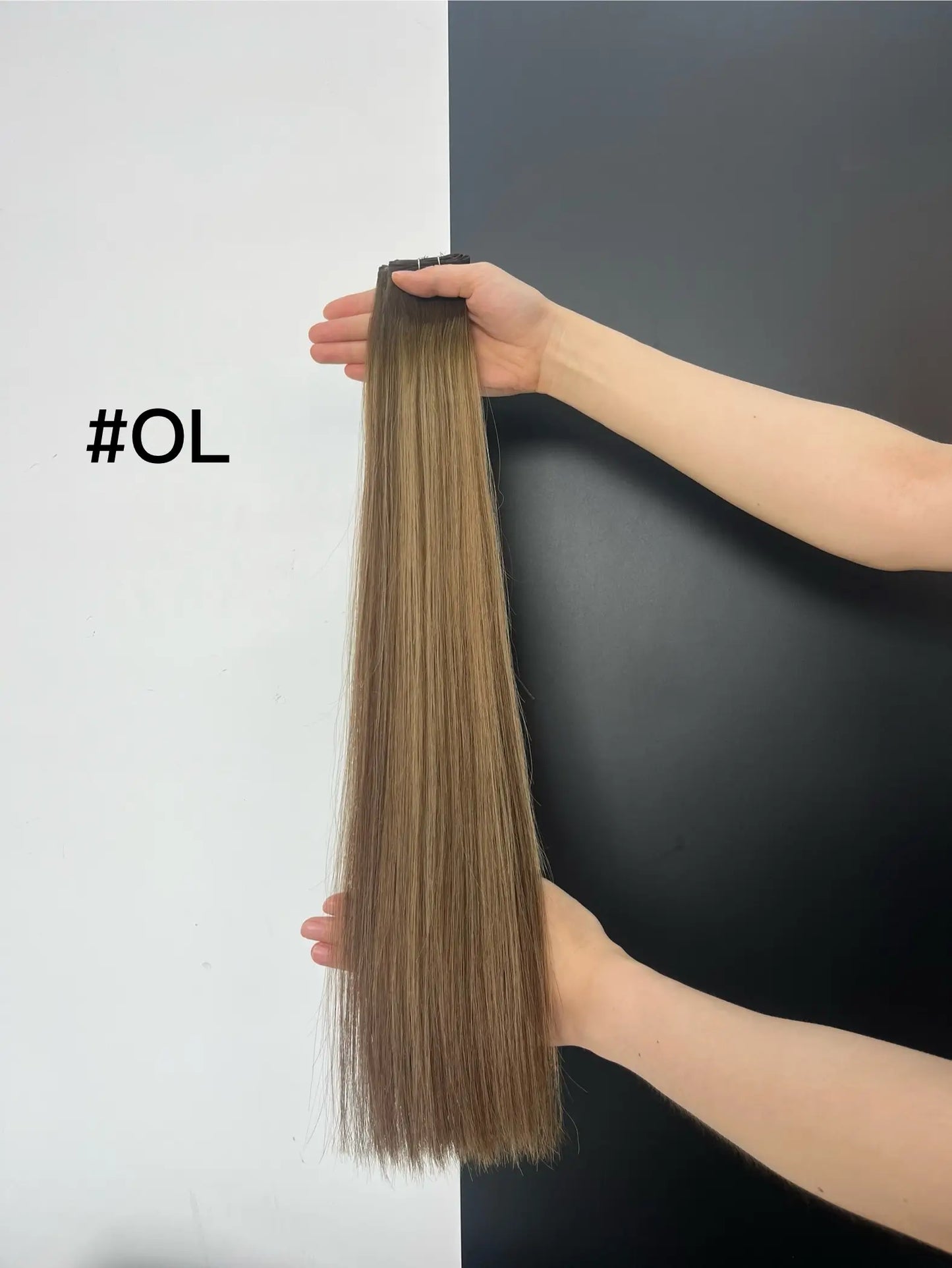 Dark Brown to Platinum Blonde Ombre #R5 - 9/60 Genius Weft Hair -- 50g