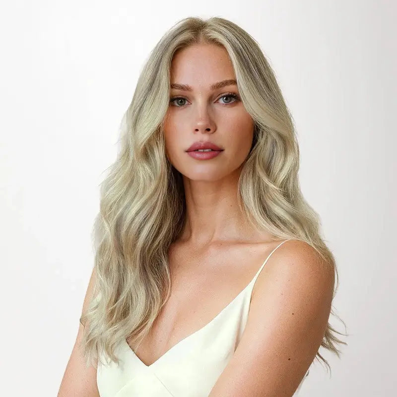 Light Brown to Dark Blonde to Platinum Blonde Ombre #17/22/60 Seamless Pu Clip-ins -- 130g~150g
