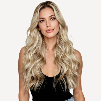 Jet Black #1 Seamless Pu Clip-ins -- 130g~150g