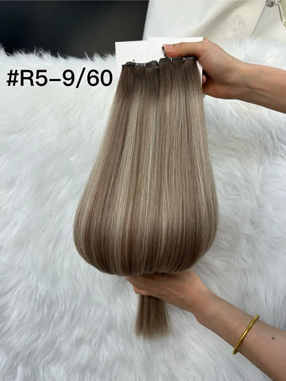 Dark Brown to Light Brown Ombre #R2 - 4/8 Genius Weft Hair -- 50g