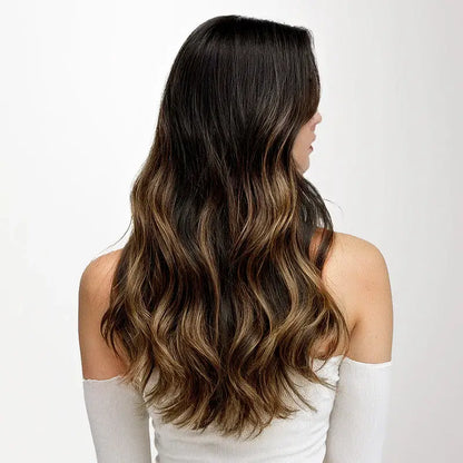 Chocolate Brown to Light Blonde Ombre #4/26/4 Invisible Clip in Hair Extensions --- 130g-150g