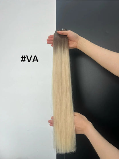 Light Brown to Platinum Blonde Ombre #P18/60A Genius Weft Hair -- 50g