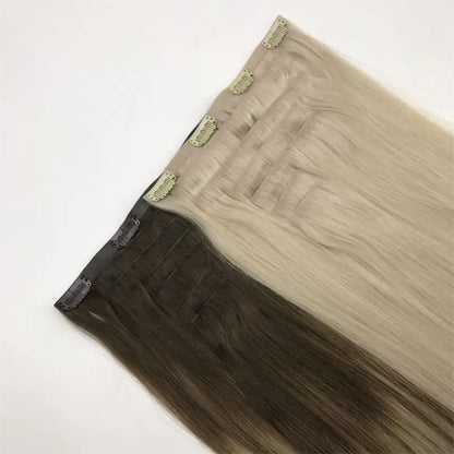 Dark Brown #2 Invisible Clip in Hair Extensions --- 130g-150g