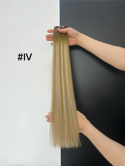 Light Brown to Platinum Blonde Ombre #P18/60A Genius Weft Hair -- 50g