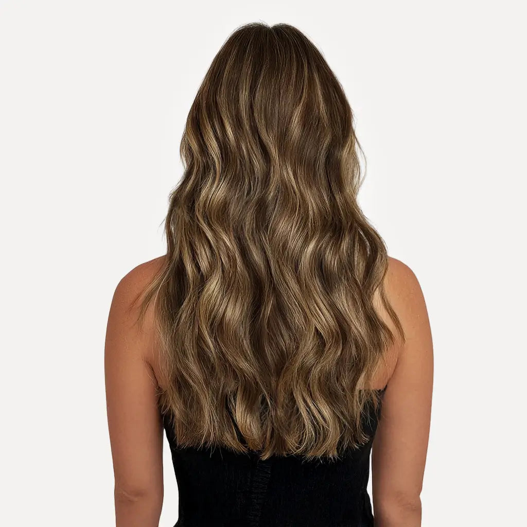 Dark Brown to Platinum Blonde Ombre #R5 - 9/60 Flat Tips Hair Extension -- 25g