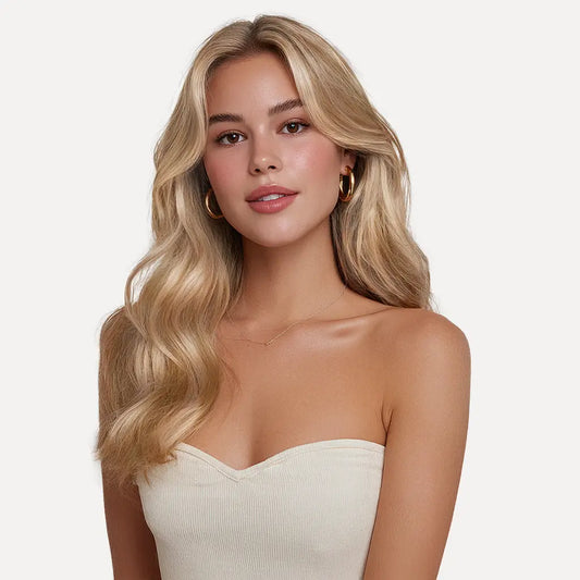 Light Brown to Platinum Blonde Ombre #P18/60A Flat Tips Hair Extension -- 25g
