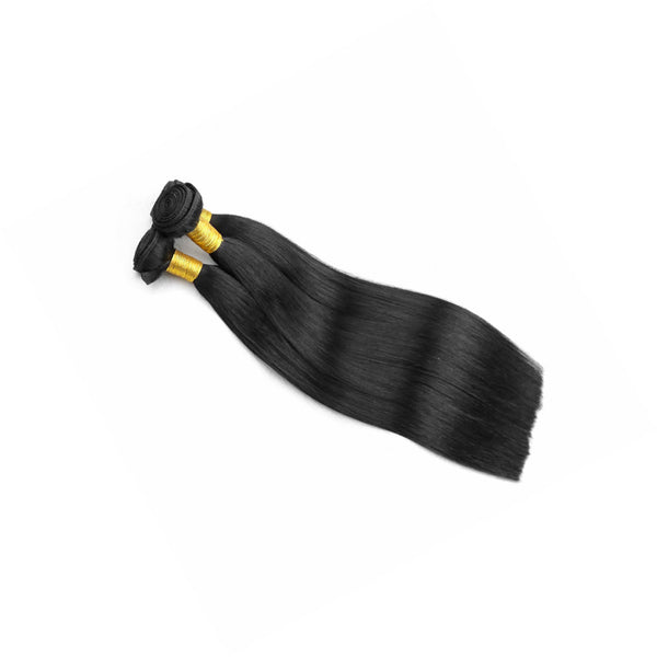 Jet Black Machine Hair Weft Remy Hair Extensions