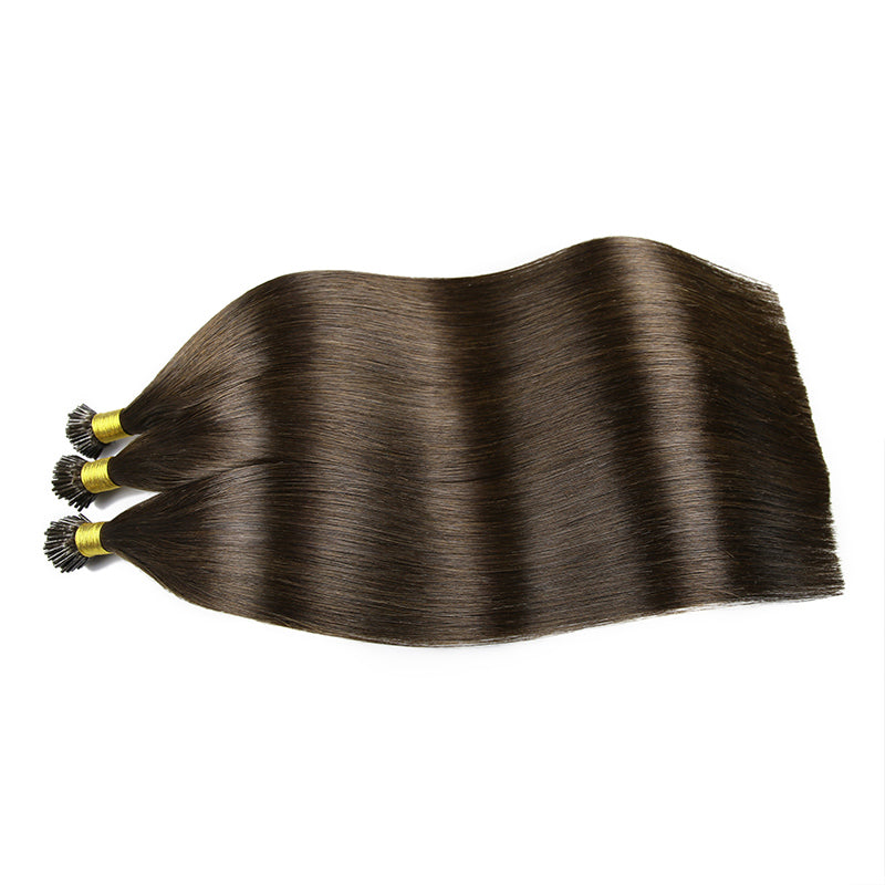 Bronzed Brown I Tip Keratin Remy Hair Extensions