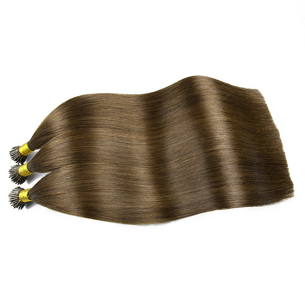 Chocolate Brown I Tip Keratin Remy Hair Extensions