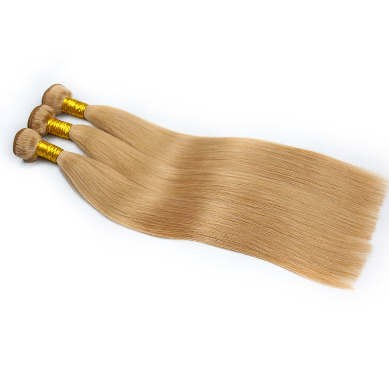 Light Blonde Machine Hair Weft Remy Hair Extensions