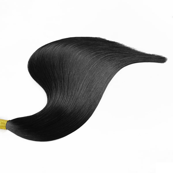Jet Black Hand-tied Weft Remy Hair Extensions