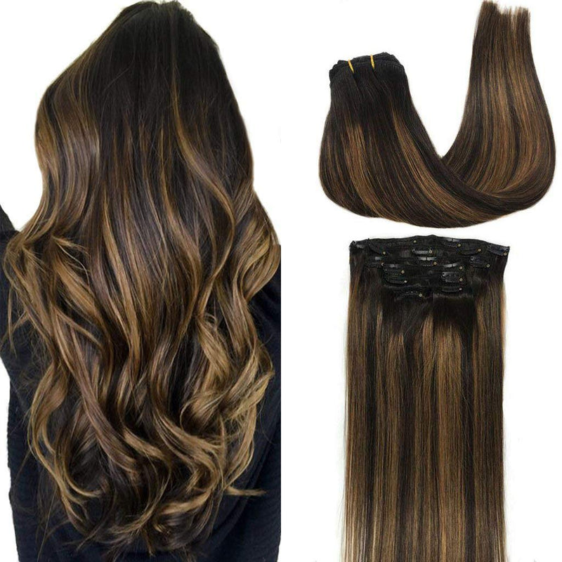 Chocolate Brown to Honey Blonde Clip In Remy Hair Extensions