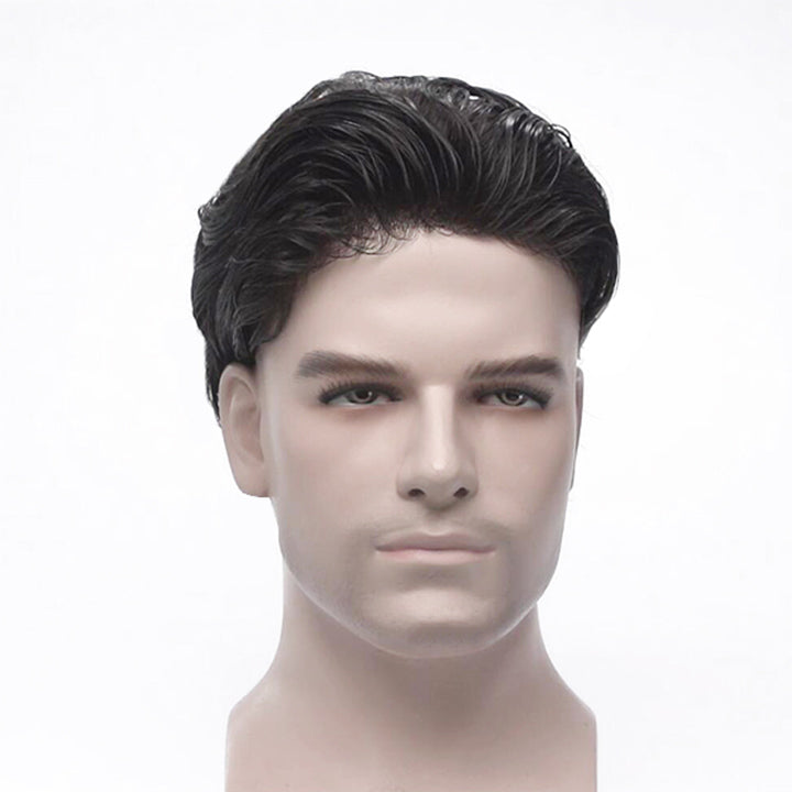 Mono and PU Base Realistic Men's Real Human Hair System