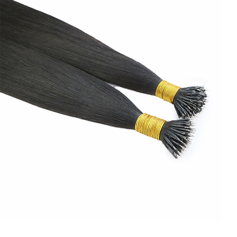 Natural Black Nano Tip Keratin Remy Hair Extensions