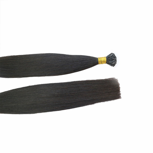 Natural Black Nano Tip Keratin Remy Hair Extensions