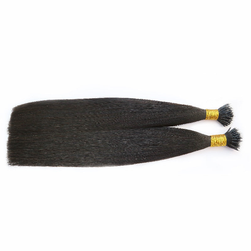 Jet Black Nano Tip Keratin Remy Hair Extensions