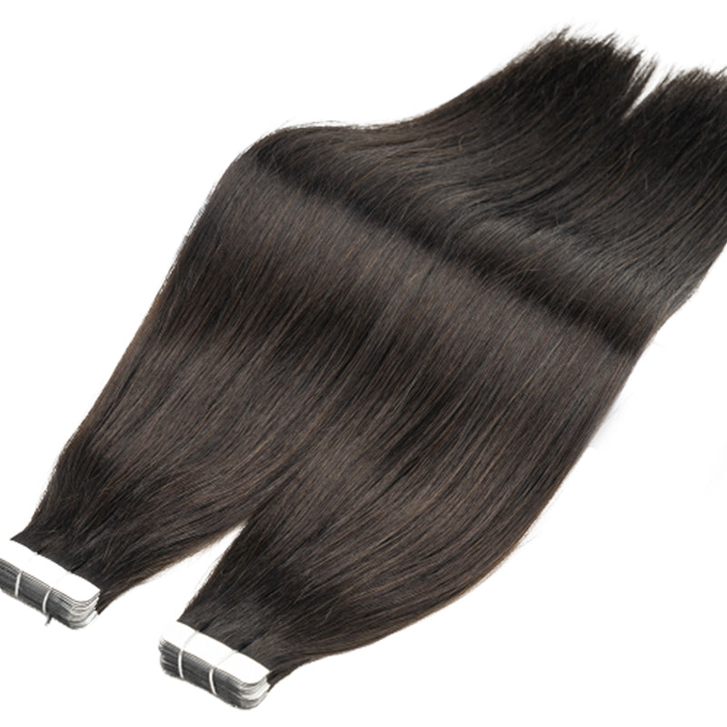 Jet Black Tape In Remy Hair Extensions