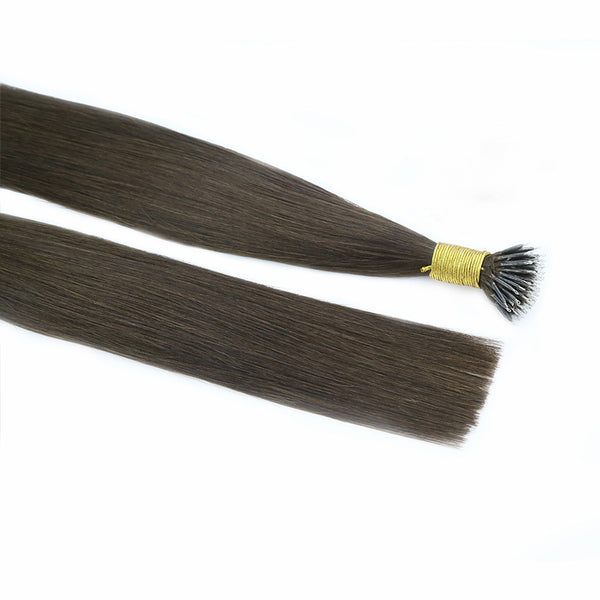 Dark Brown Nano Tip Keratin Remy Hair Extensions