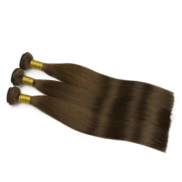 Chocolate Brown Machine Hair Weft Remy Hair Extensions