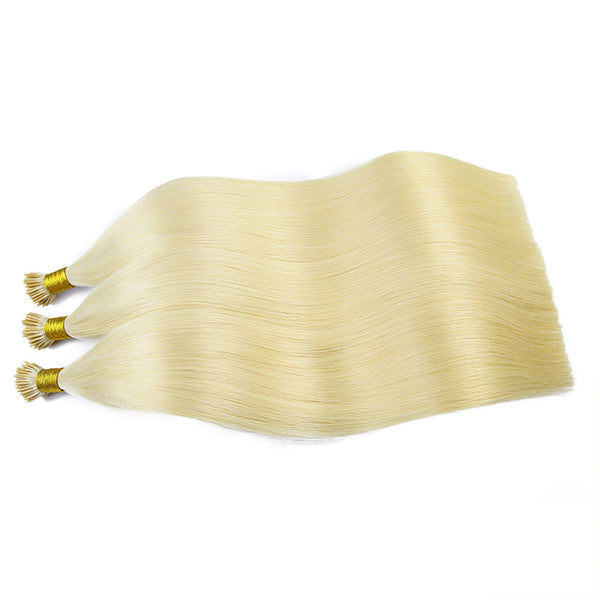 Light Blonde I Tip Keratin Remy Hair Extensions