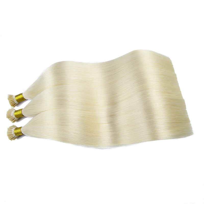 Light Blonde I Tip Keratin Remy Hair Extensions