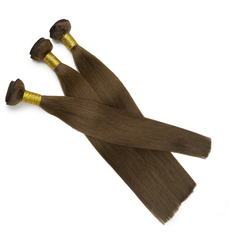 Chocolate Brown Machine Hair Weft Remy Hair Extensions