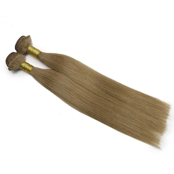 Honey Brown Machine Hair Weft Remy Hair Extensions