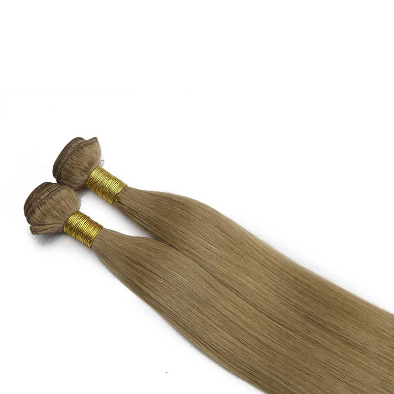 Honey Brown Machine Hair Weft Remy Hair Extensions